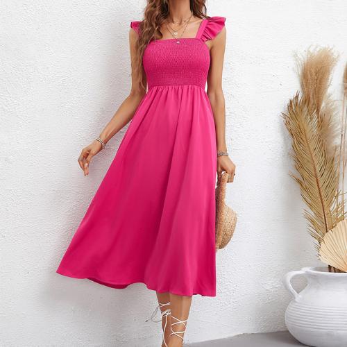 Polyester Slip Dress slimming Solid PC