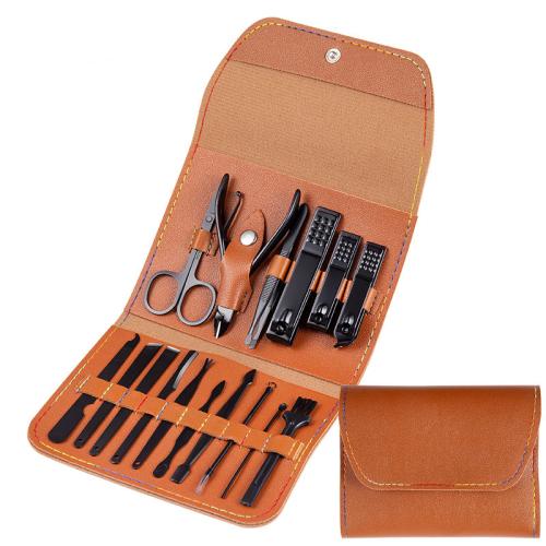 Rvs & PU-leer Nail Art Tool set meer kleuren naar keuze Instellen