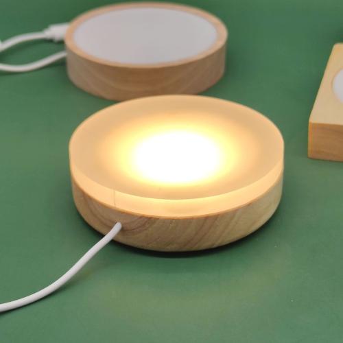 Beech wood different light colors for choose Nightlight Base PC