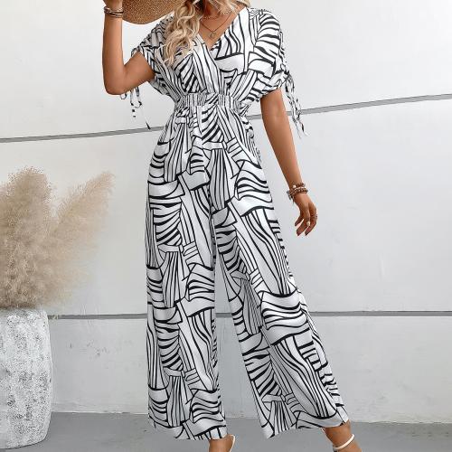 Polyester Long Jumpsuit slimming & deep V PC