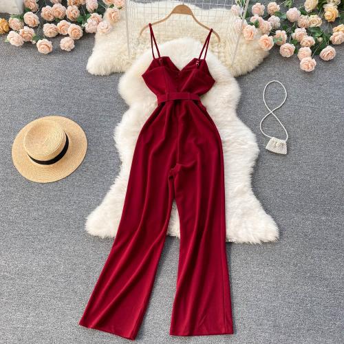 Polyestergarne Long Jumpsuit, Solide, mehr Farben zur Auswahl, :,  Stück