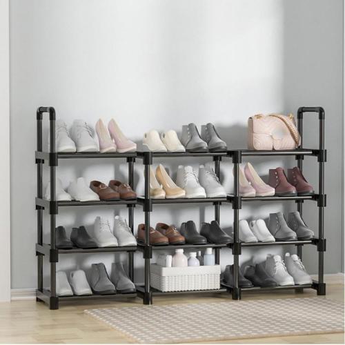 Stalen buis Schoenen Rack Organizer Zwarte stuk