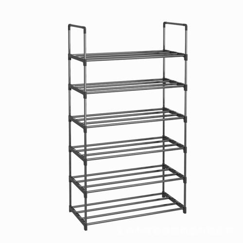 Stalen buis & Plastic Schoenen Rack Organizer Zwarte stuk