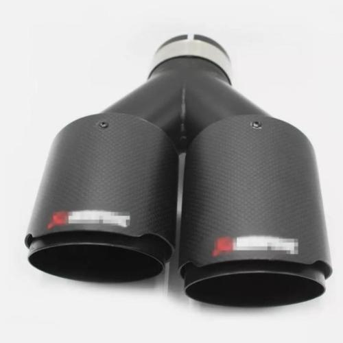 Car Exhaust Tip Dual Pipes End For Akrapovic Real Carbon Fiber