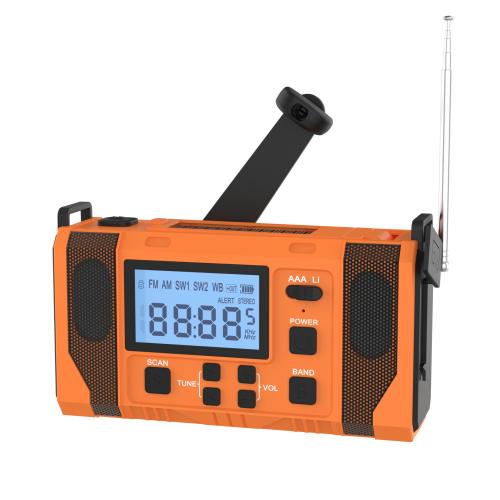 ABS Multifunctional Radio Set solar charge & with LED lights orange PC