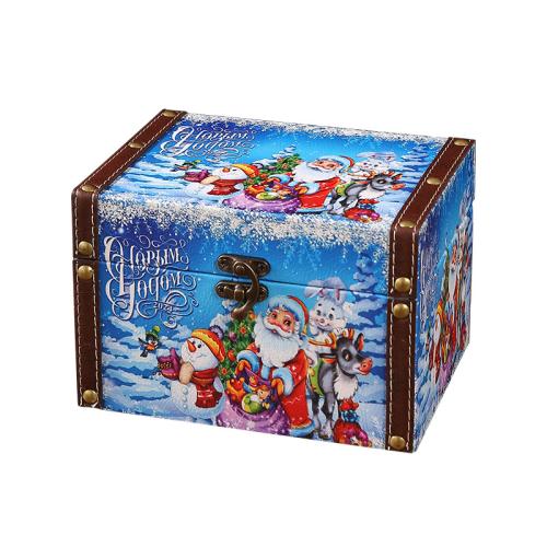 Wood & PU Leather Gift Box christmas design PC