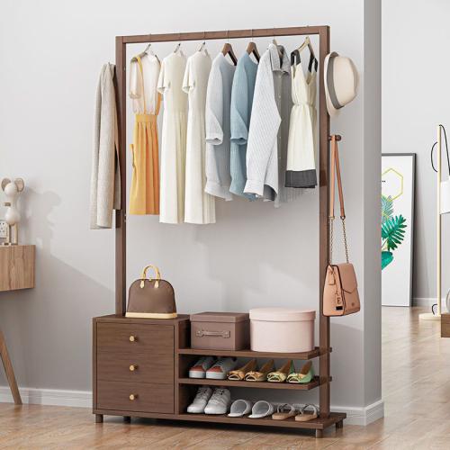 Bambou Tissu Storge Rack Solide Marron pièce