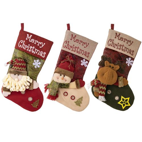 Cloth Christmas Decoration Stocking for home decoration & christmas design patchwork PC