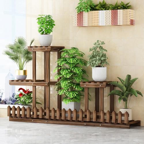 Solid Wood Flower Rack  Solid brown PC