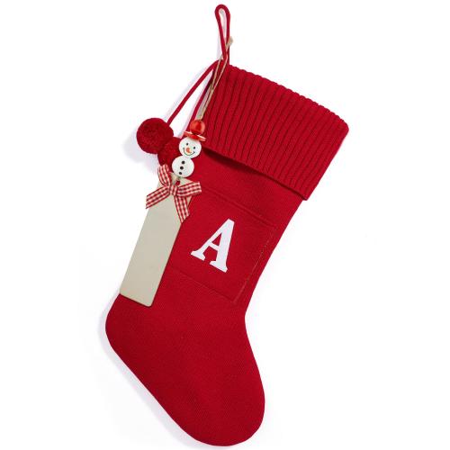 Acryl Weihnachtsdekoration Socken, unterschiedliches Muster zur Auswahl, Rot,  Stück