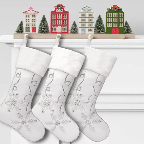 Polyester Chaussette de Noël fer à repasser Blanc pièce