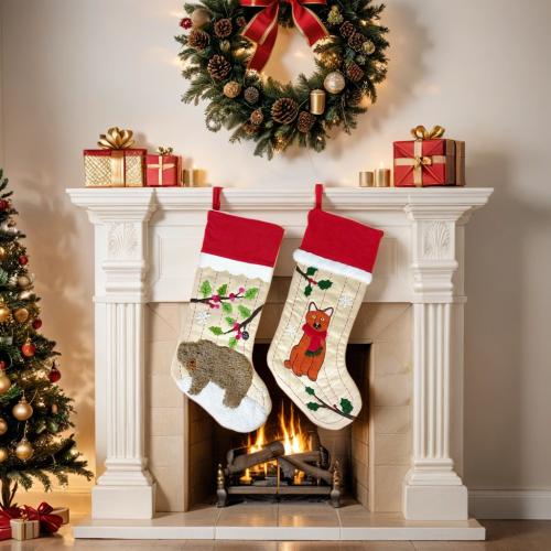 Polyester Christmas Stocking Cute & christmas design printed PC