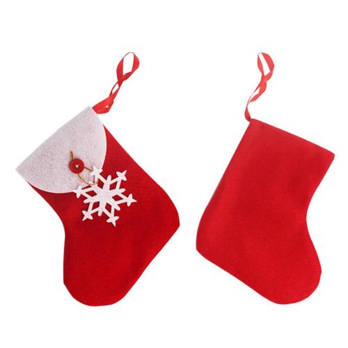 Polyester Chaussettes de décoration de Noël Patchwork Rouge pièce