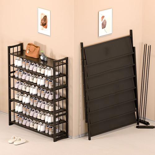 Medium Density Fiberboard & Moso Bamboo foldable Shoes Rack Organizer durable Solid PC