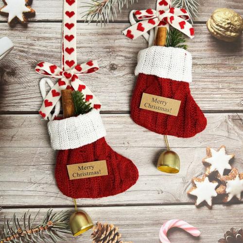 Cloth Christmas Decoration Stocking christmas design red PC