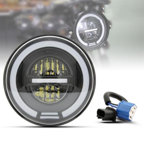 Aluminum & PC-Polycarbonate Motorcycle Head Light durable black PC