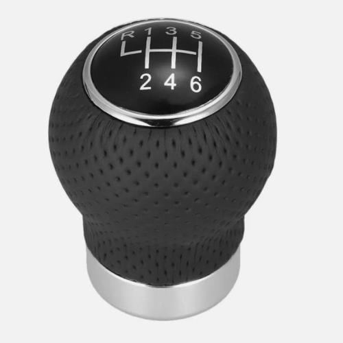 Universal Manual Car Gear Shift Knob Shifter 6 Speed Lever Black PU Leather