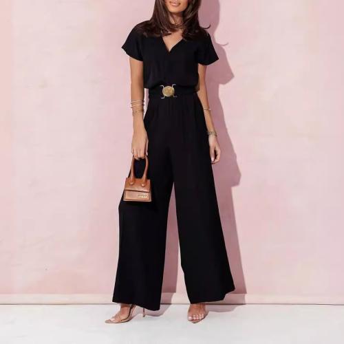 Polyester Long Jumpsuit, Solide, mehr Farben zur Auswahl,  Stück