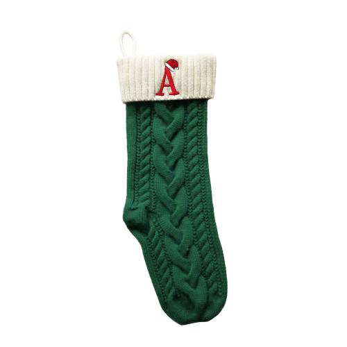 Knitted Christmas Decoration Stocking christmas design green PC