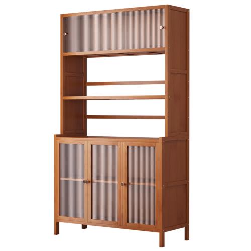 Medium Density Fiberboard & Moso Bamboo & Acrylic Storage Cabinet PC