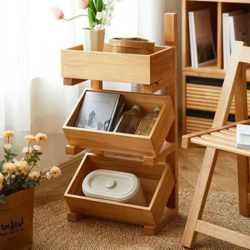 Bamboo & Wooden Storage Rack  Solid khaki PC