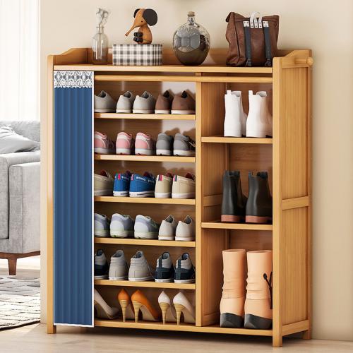 Medium Density Fiberboard & Moso Bamboo Multilayer Shoes Rack Organizer dustproof PC