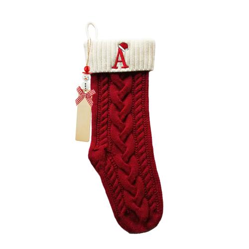 DIY Lable Christmas Decoration Stocking, different pattern for choice, red, Sold By PC