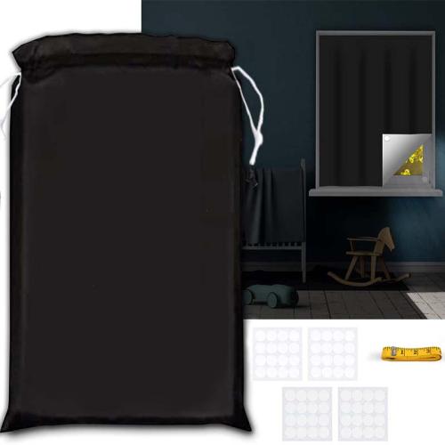 Polyester shading Curtain multiple pieces black Set