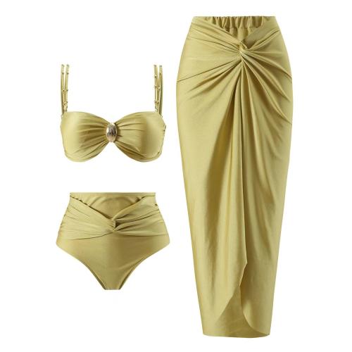 Polyester Bikini Jaune Ensemble