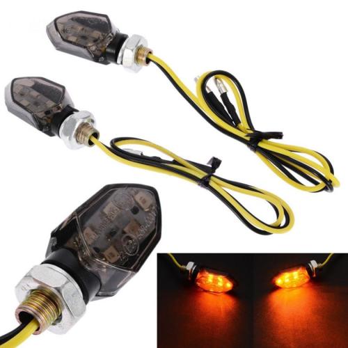 2X Smoke Mini LED Motorcycle Turn Signal Indicator Blinker Light Amber Universal