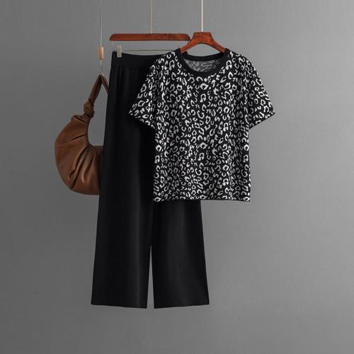 Viscose-vezel Vrouwen Casual Set Afgedrukt Leopard meer kleuren naar keuze : Instellen