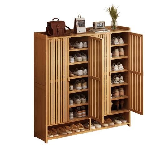 Moso Bamboo & Synthetic Wood Shoes Rack Organizer dustproof & large capacity Solid PC