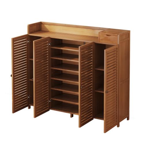 Medium Density Fiberboard & Moso Bamboo Shoes Rack Organizer dustproof & large capacity Solid PC