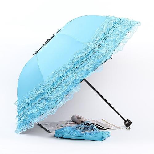 Vinyl & Pongee Foldable Umbrella Manual & 8 rid-frame & sun protection PC