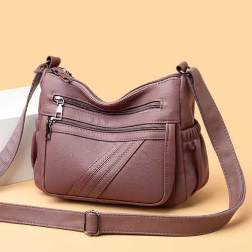 PU Leather Concise Crossbody Bag durable & large capacity Solid PC