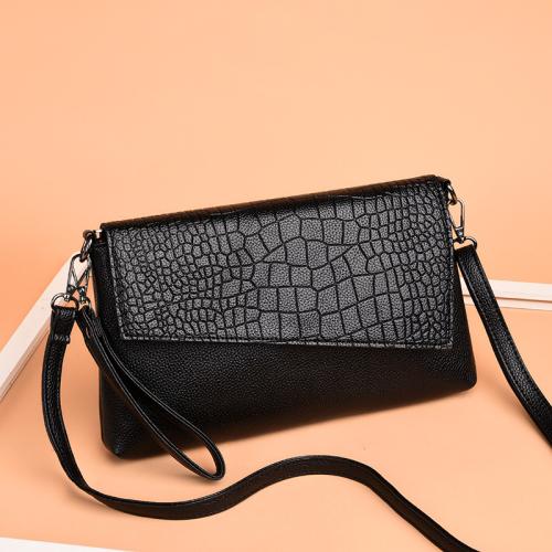 PU Cuir Crossbody Bag Solide Noir pièce