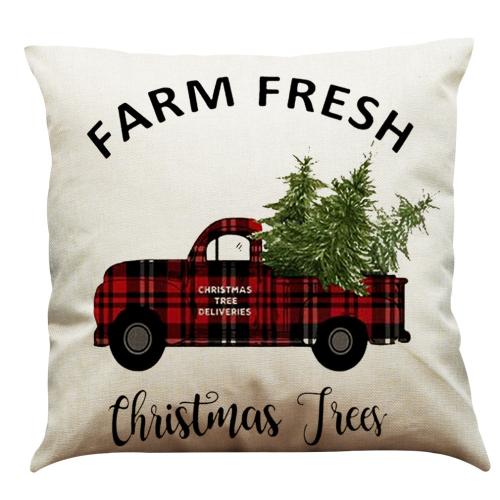 Linen Soft Pillow Case christmas design printed PC