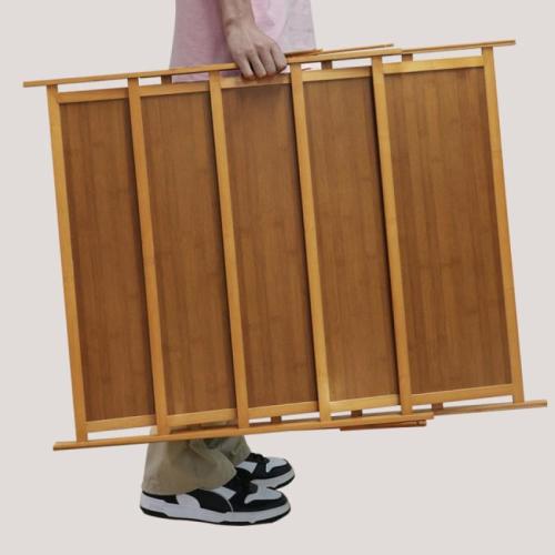 Medium Density Fiberboard & Moso Bamboo foldable Shoes Rack Organizer durable Solid Dark Brown PC