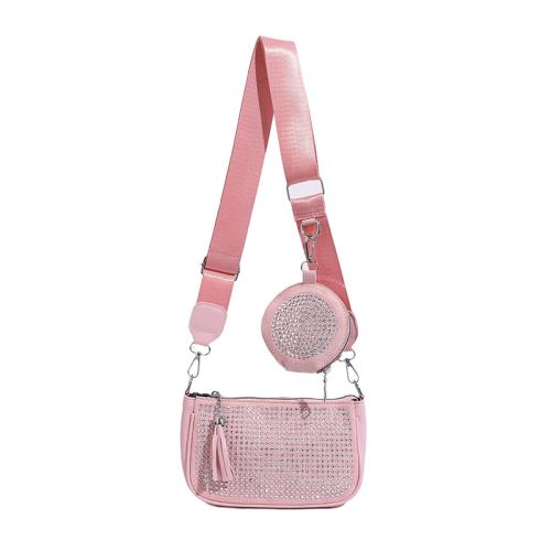 PU Leather Easy Matching Crossbody Bag with rhinestone PC