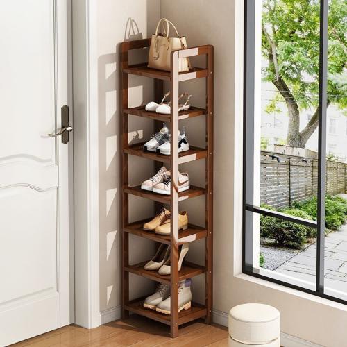 MDF Board & Moso Bamboo Multilayer Shoes Rack Organizer brown PC