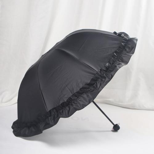 Vinyl & Pongee Foldable Umbrella 8 rid-frame & sun protection PC