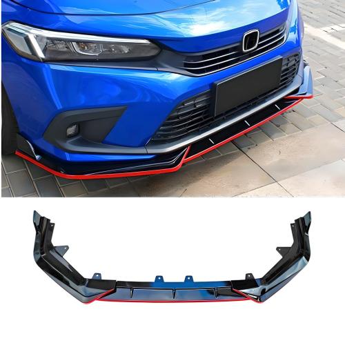 For Honda Civic 11th 2022+ Sedan Hatch Gloss Black Front Lip Spoiler Splitter