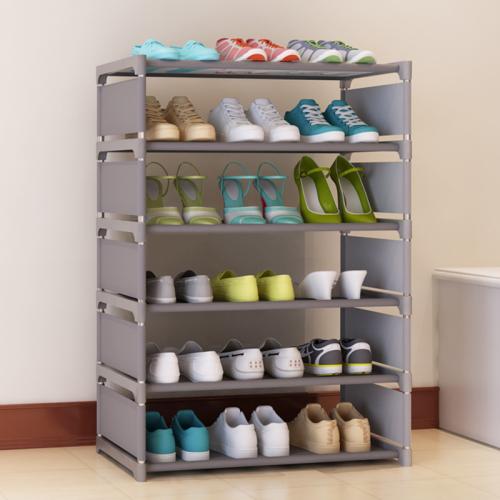 Stahlrohr & Kleber gebunden Stoff Schuhe Rack Organizer, unterschiedliches Muster zur Auswahl, mehr Farben zur Auswahl,  Stück