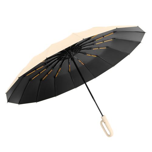 Fiberglass & Aluminium Alloy & Pongee 16 rid-frame Foldable Umbrella sun protection PC