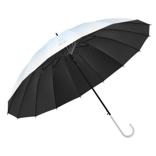 Steel & Vinyl & Pongee 16 rid-frame Long Handle Umbrella sun protection PC