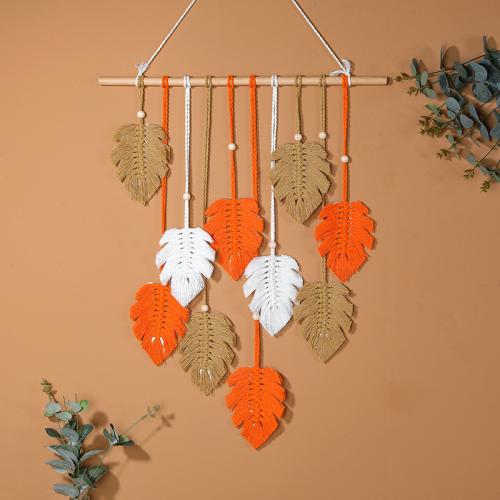 Cotton thread & Wooden Beads & Wood Hanging Ornament for home decoration PC