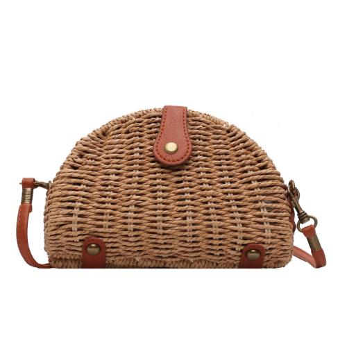 Paja Bolso de Crossbody, caqui,  trozo