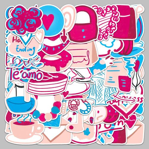 PVC Rubber DIY & Waterproof Decorative Sticker Cute mixed pattern mixed colors Set