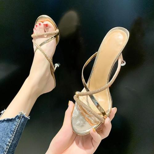 PU Leather Stiletto High Heels Fish Head Sandals hardwearing Pair