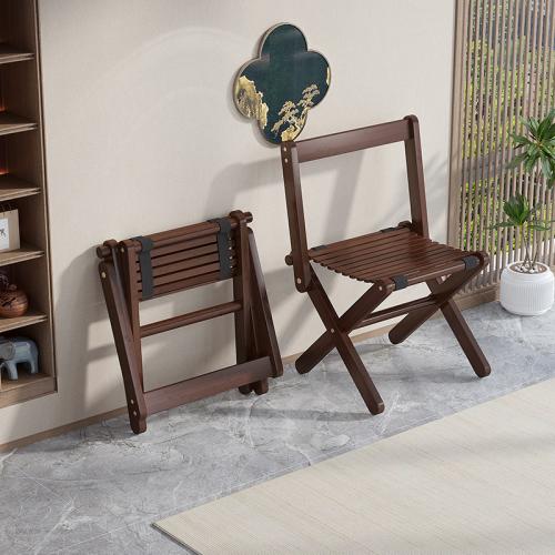 Medium Density Fiberboard & Moso Bamboo Foldable Stool durable & portable & breathable Solid brown PC